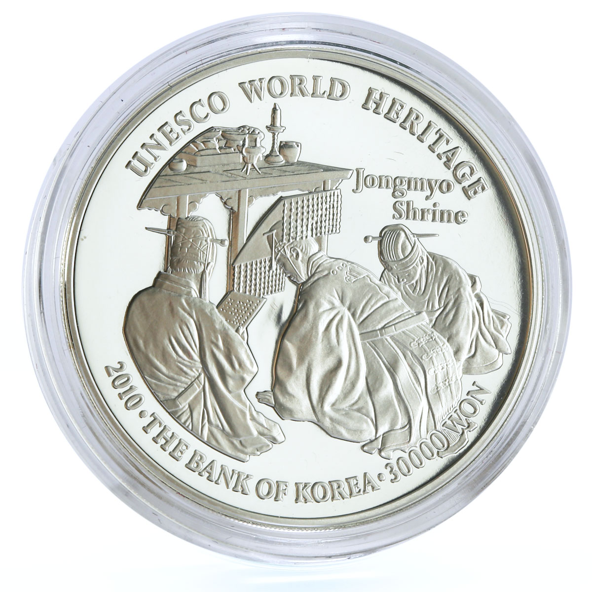 Korea 30000 won Jongmyo Shrine Building Architecture proof silver coin 2010