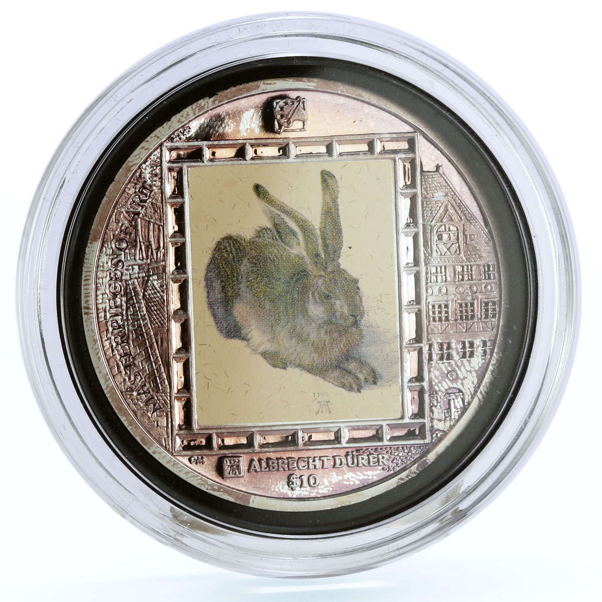 British Virgin Islands 10 dollars Albrecht Durer Hare Art colored Ag coin 2011