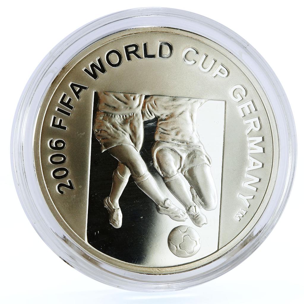 Azerbaijan 50 manat Football World Cup in Germany Two Players silver coin 2004