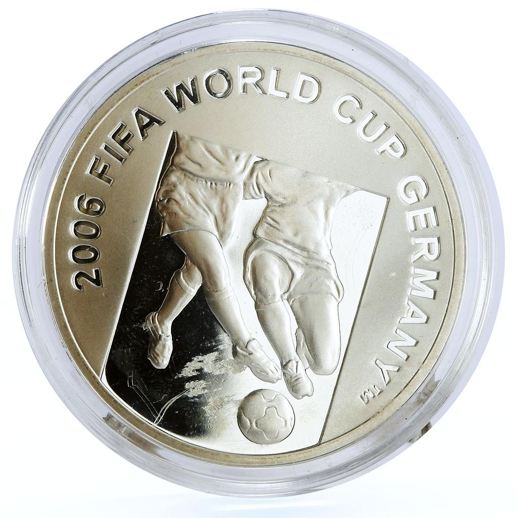 Azerbaijan 50 manat Football World Cup in Germany Two Players silver coin 2004