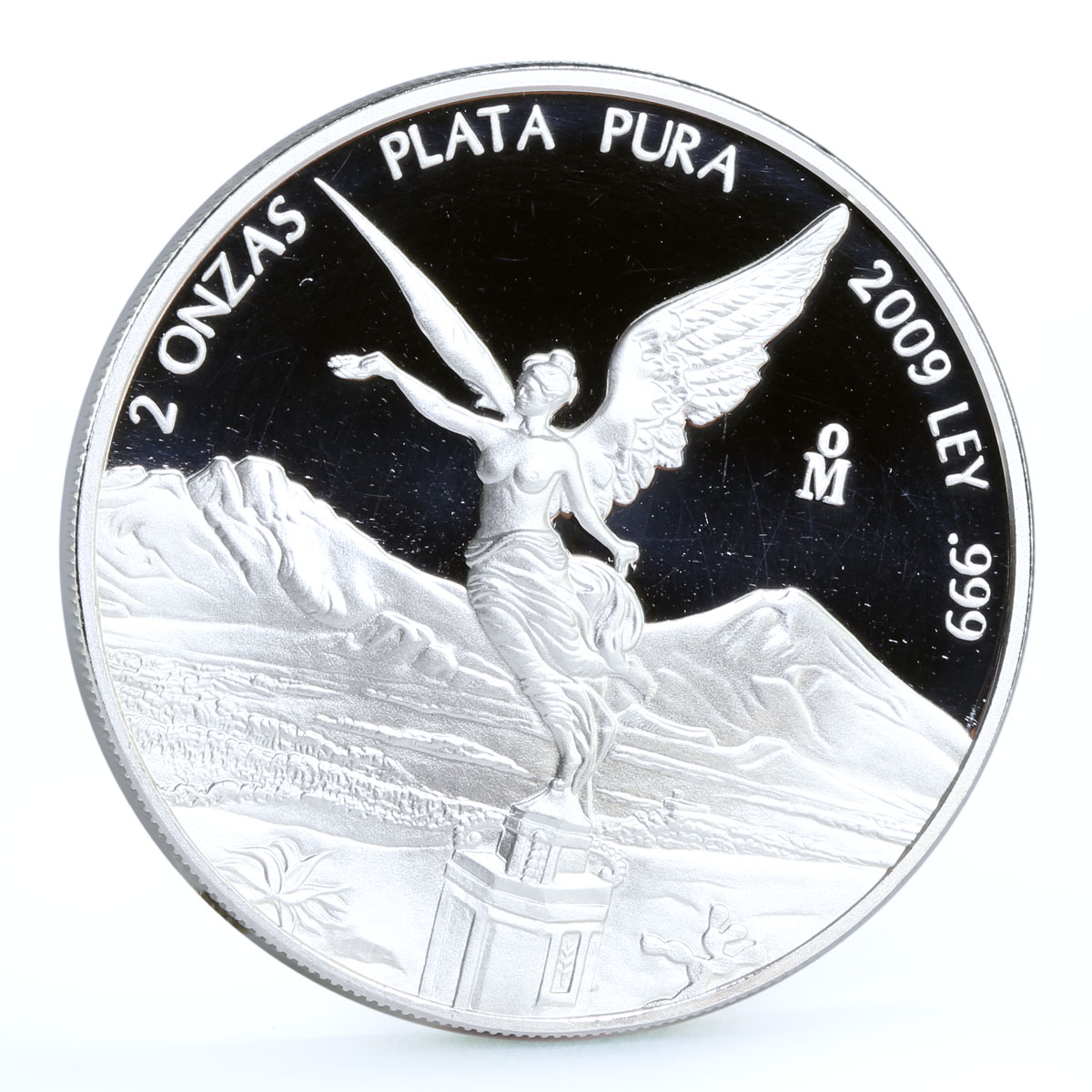 Mexico 2 onzas Libertad Angel of Independence proof silver coin 2009