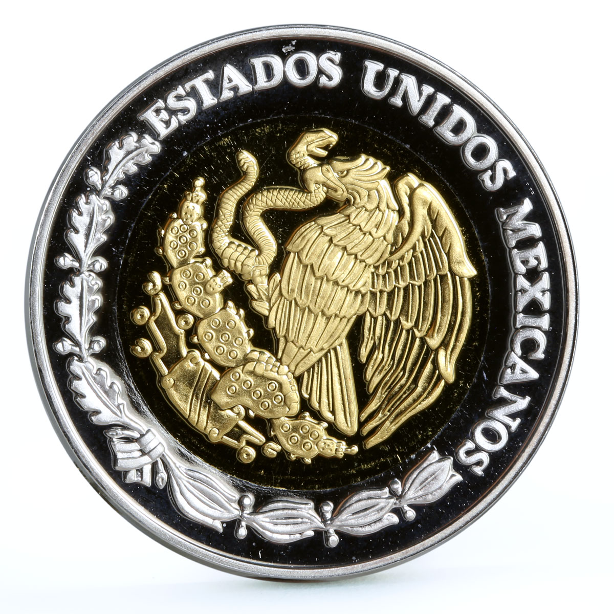 Mexico 100 pesos 180 Years Federation Michoacan Coat of Arms AgAu coin 2004