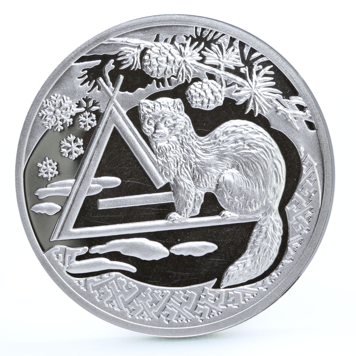 Niue 1 dollar Russian Nature Siberian Sable Animals Fauna proof silver coin 2007