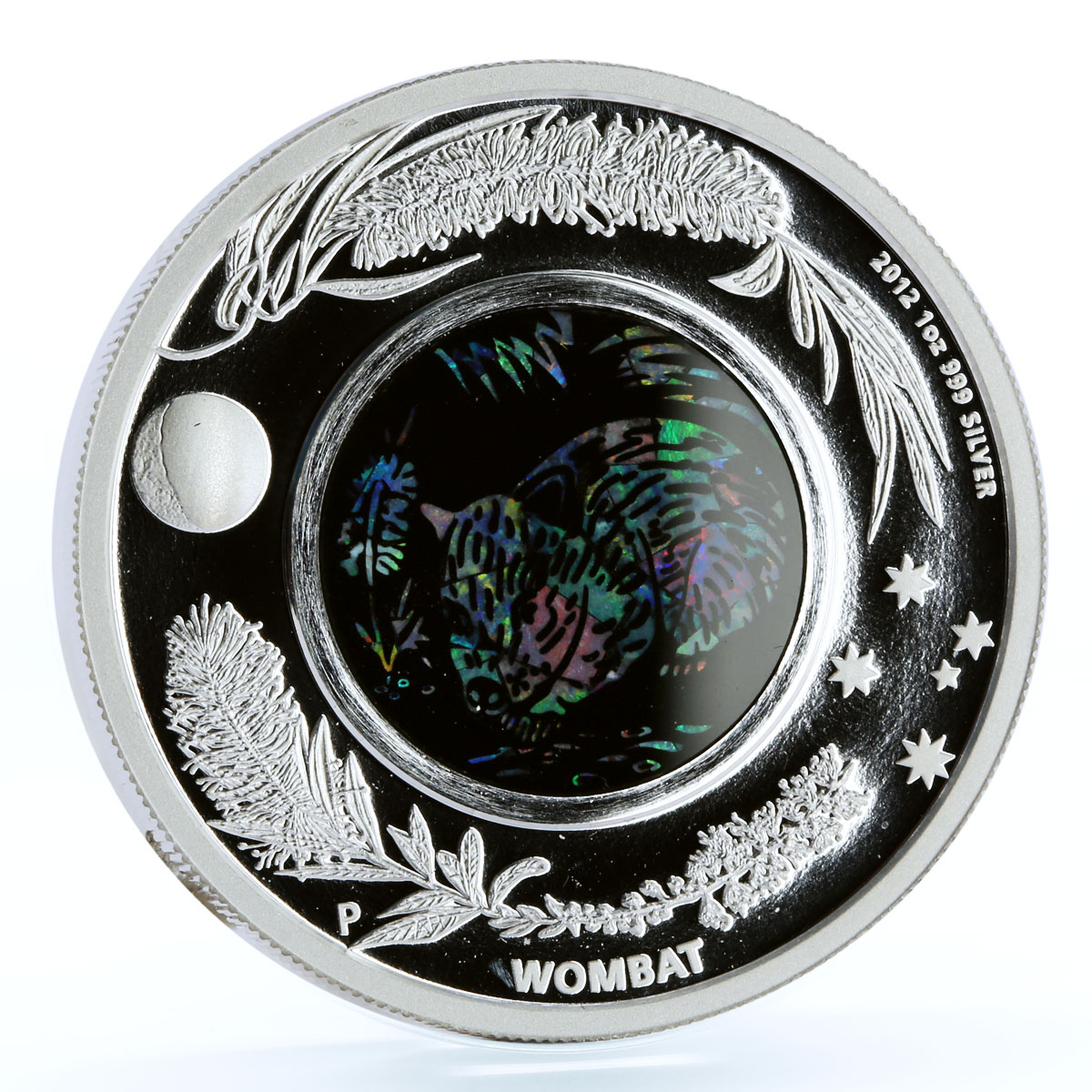 Australia 1 dollar Australian Opal series The Wombat Fauna silver coin 2012