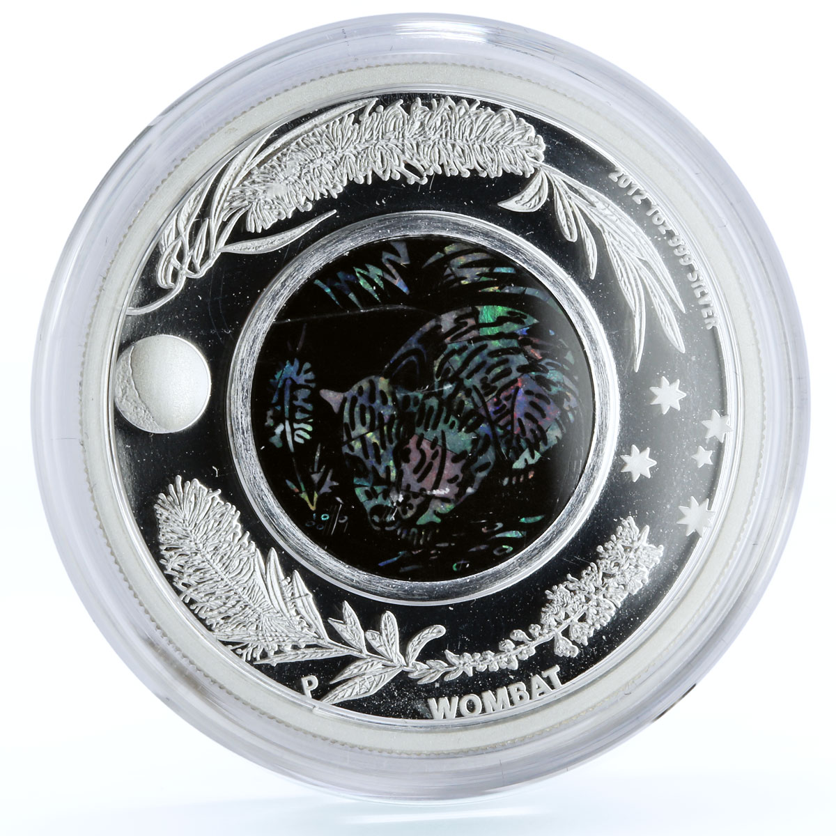 Australia 1 dollar Australian Opal series The Wombat Fauna silver coin 2012