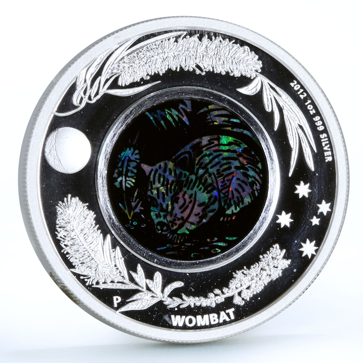 Australia 1 dollar Australian Opal series The Wombat Fauna silver coin 2012