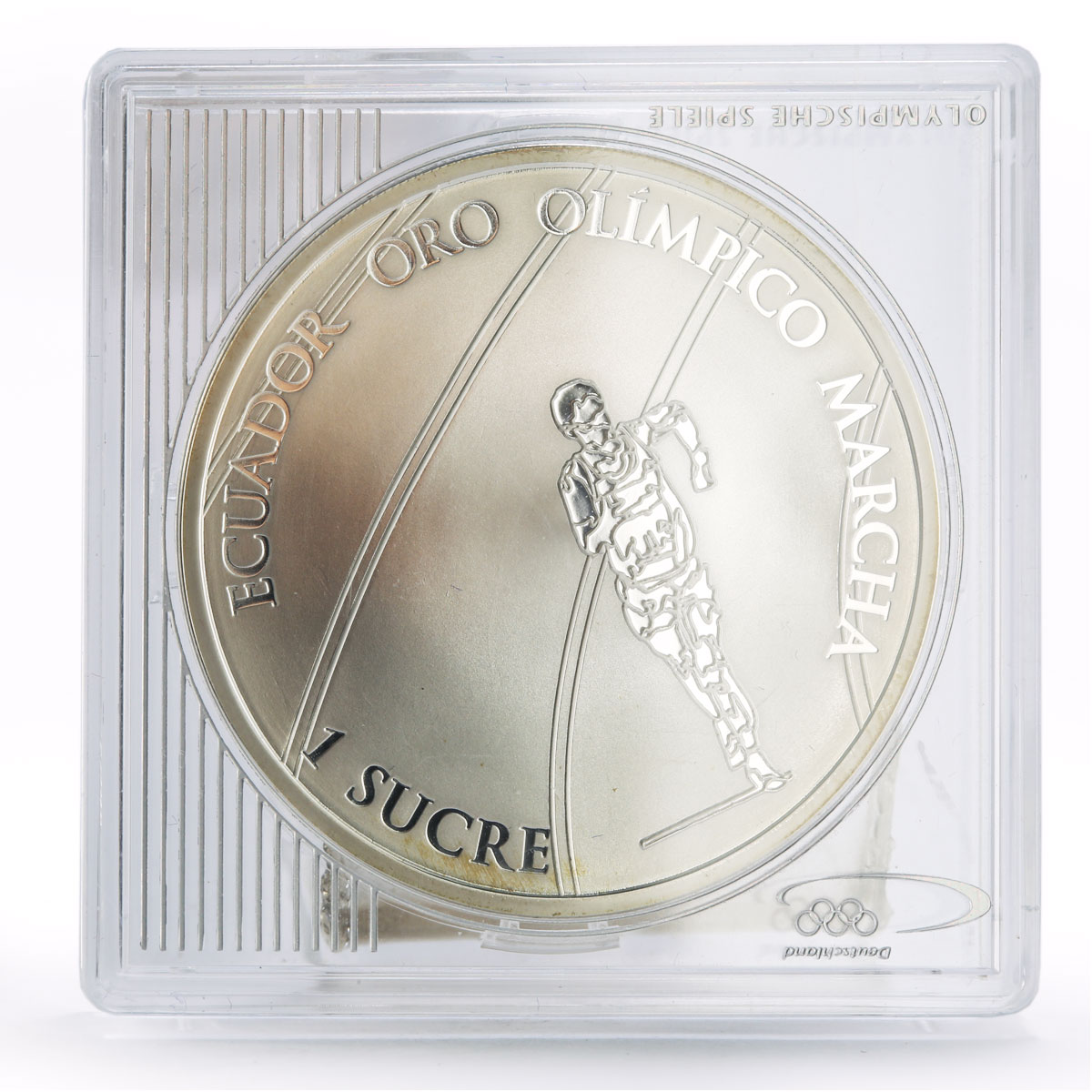 Ecuador 1 sucre Olympic Games Race Walking Sportsman proof silver coin 2007