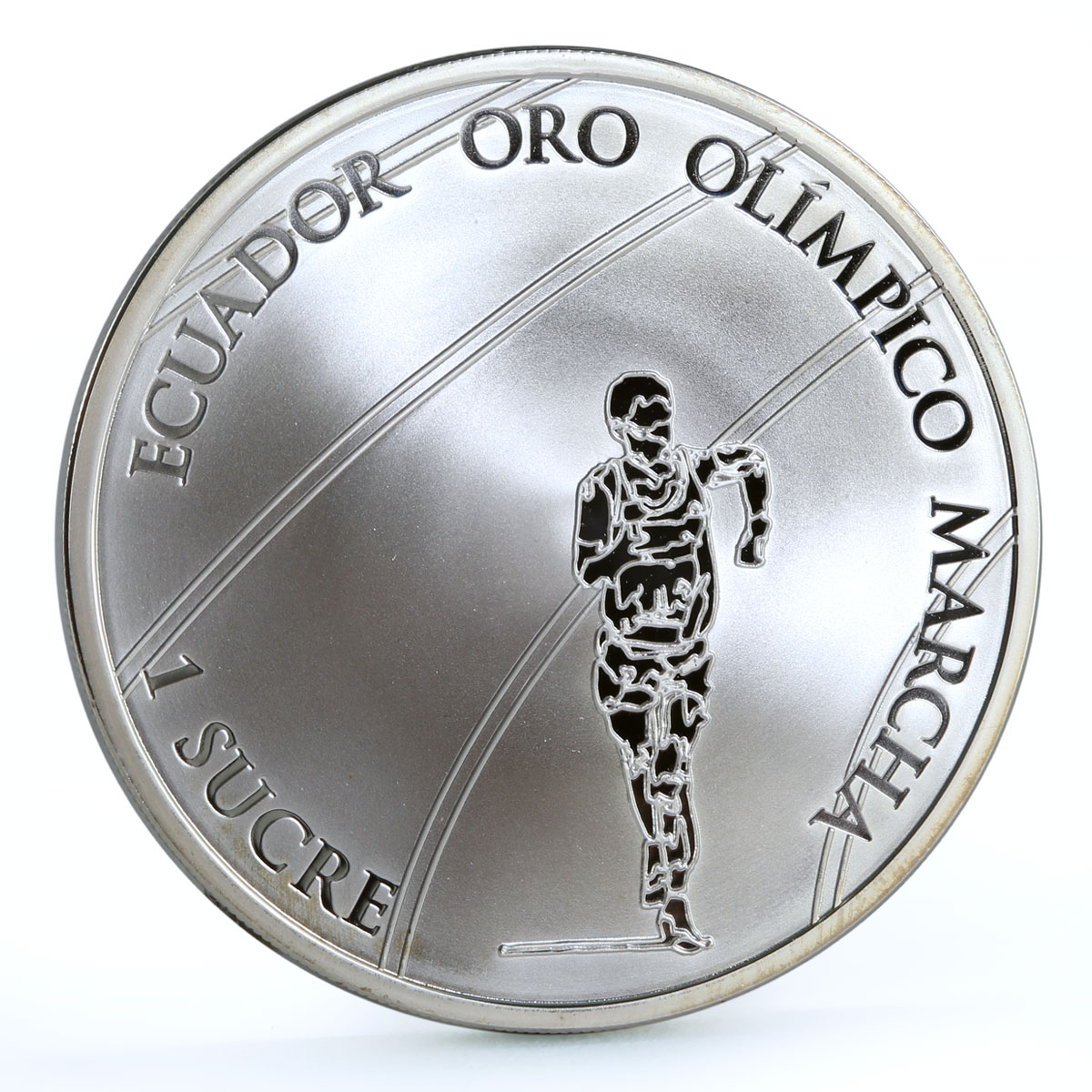 Ecuador 1 sucre Olympic Games Race Walking Sportsman proof silver coin 2007