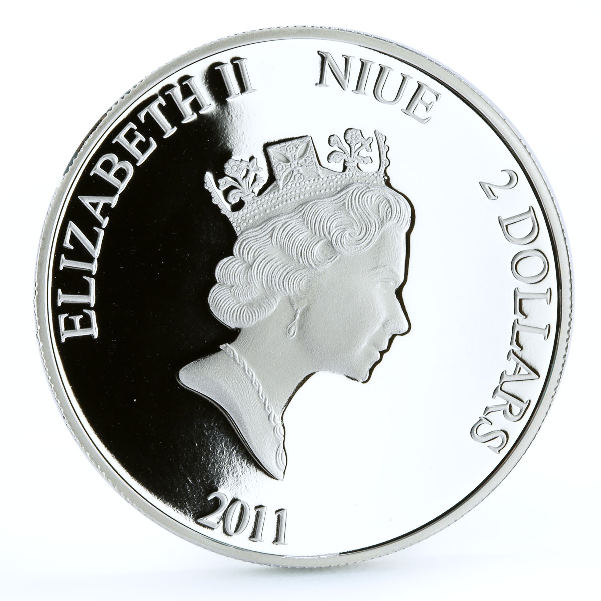Niue 2 dollars Orthodox Saints Blessed Virgin Mary colored silver coin 2011