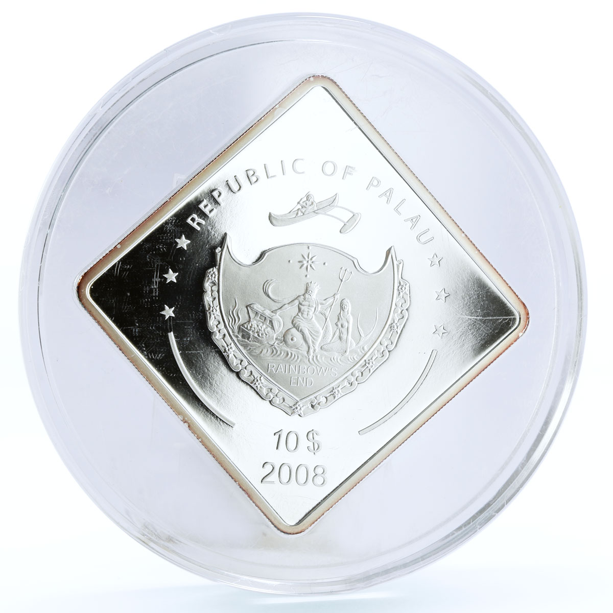 Palau 10 dollars Japanese Imperial Battleship Yamato gilded silver coin 2008