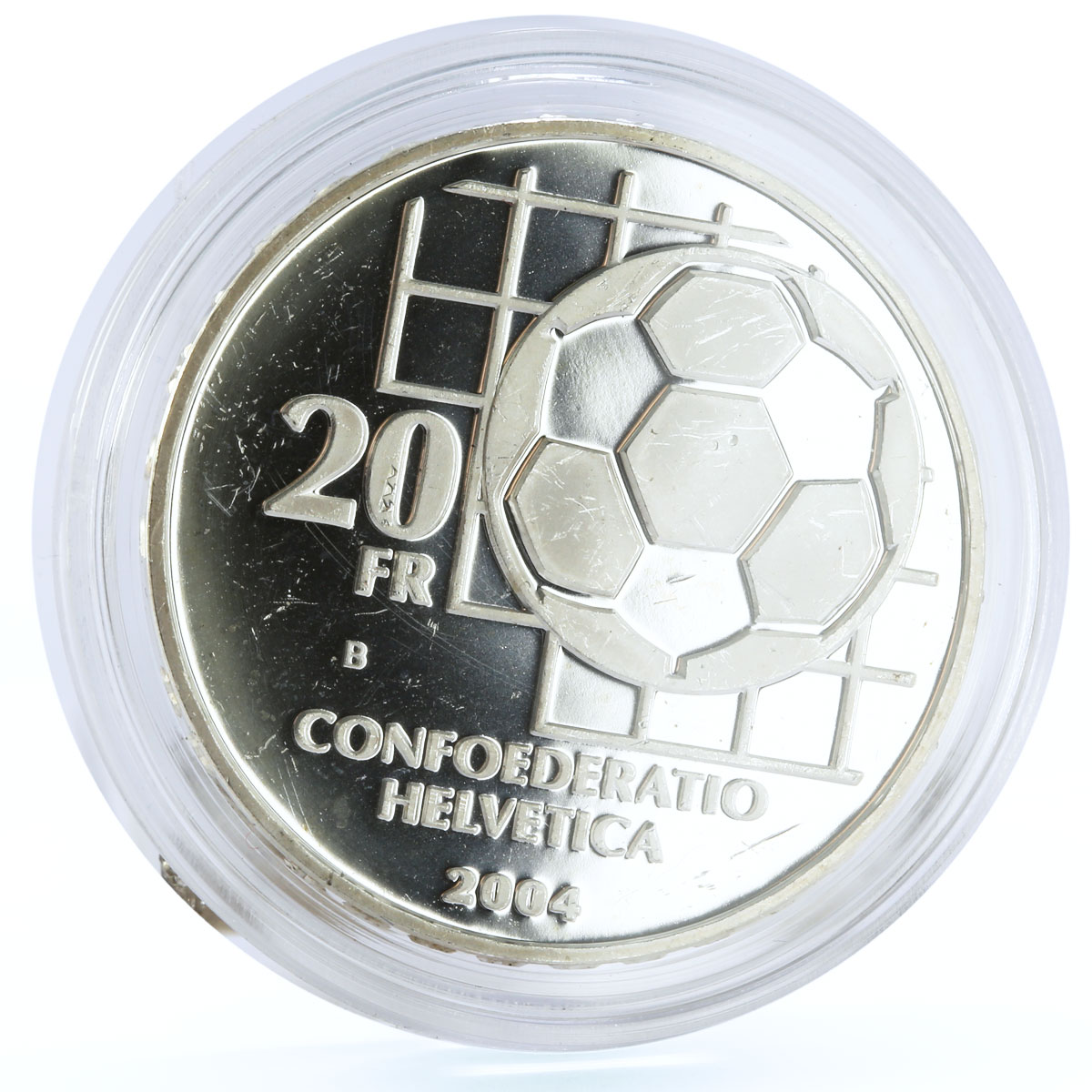 Switzerland 20 francs 100th Anniversary of FIFA Football proof silver coin 2004