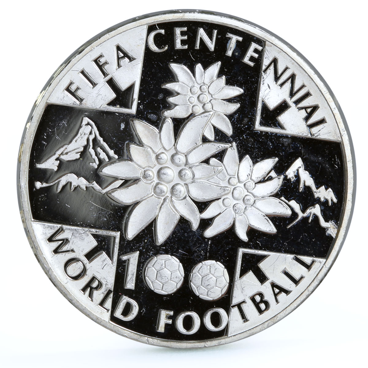 Switzerland 20 francs 100th Anniversary of FIFA Football proof silver coin 2004