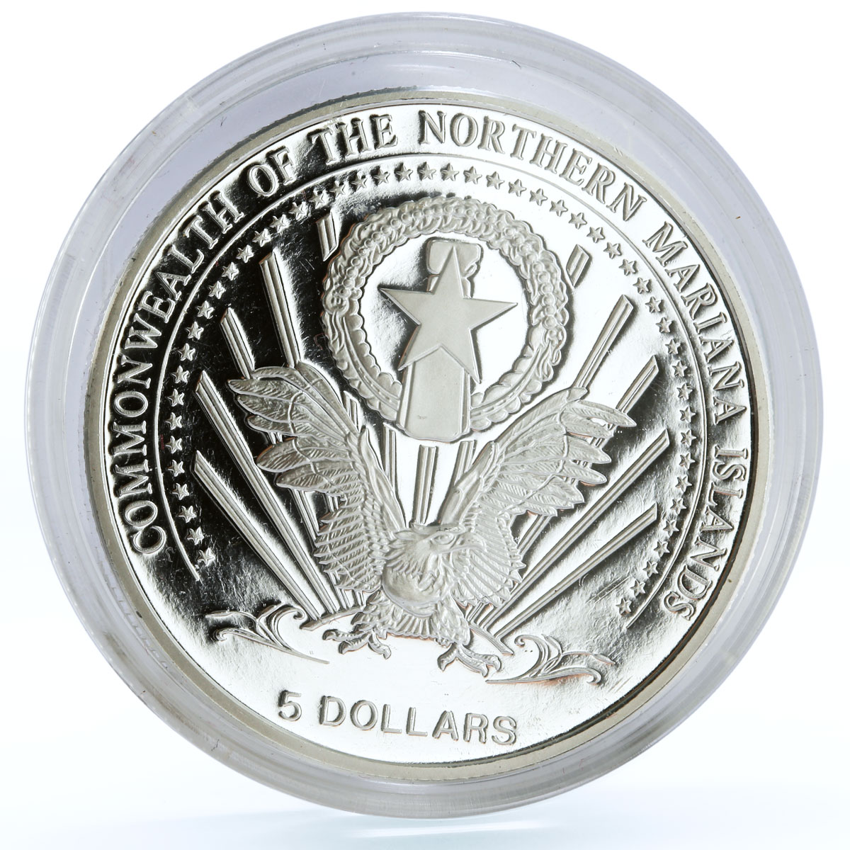 Mariana Islands 5 dollars Marine Life Protection Pearl Diving silver coin 2005