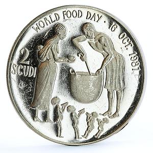 Malta 2 scudi FAO World Food Day Feeding Children proof silver coin 1981