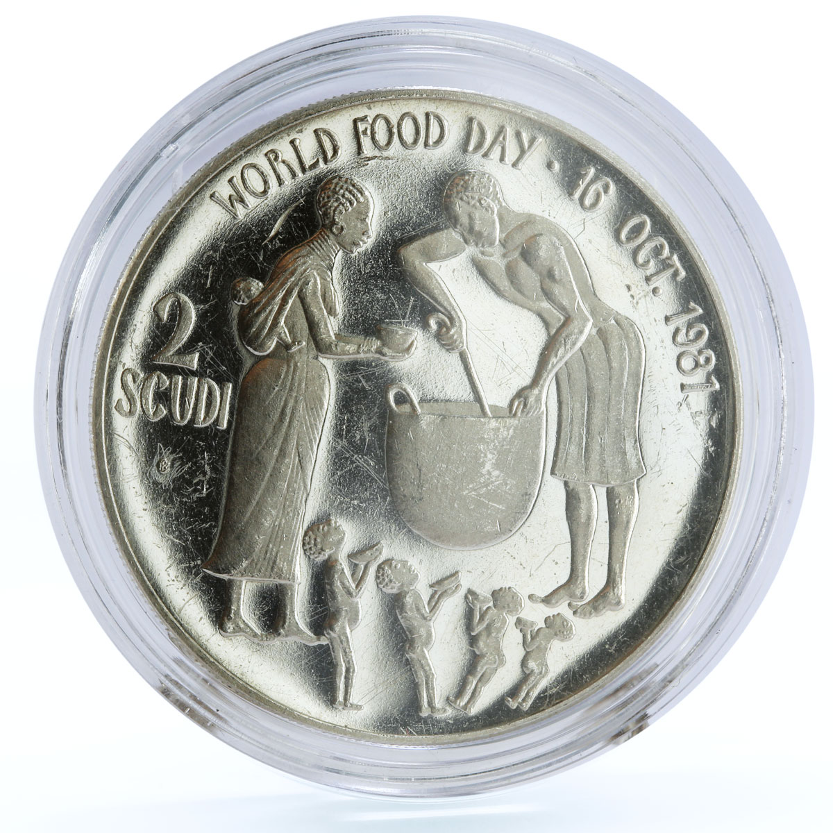 Malta 2 scudi FAO World Food Day Feeding Children proof silver coin 1981