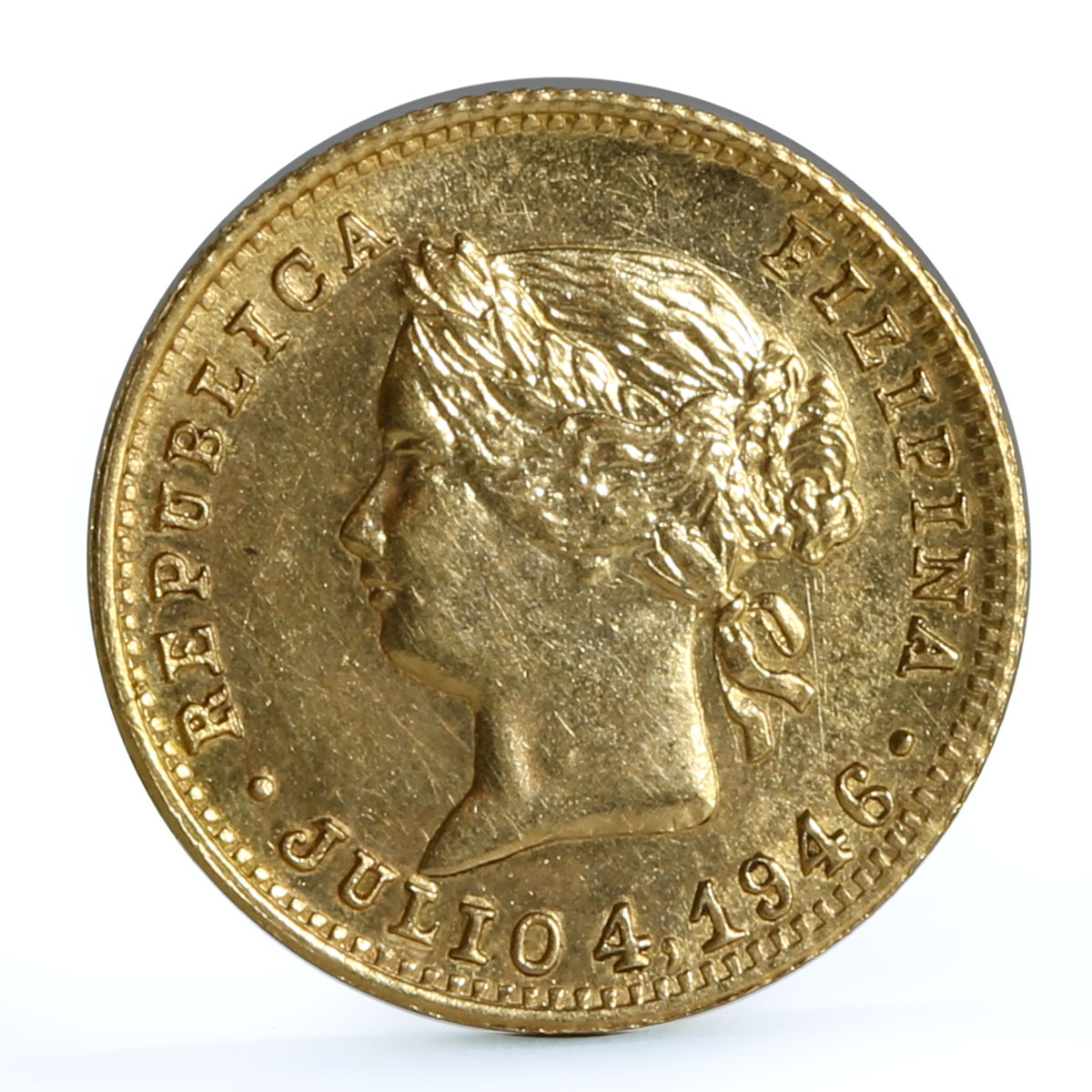 Philippines 2 dollars State Coinage Coat of Arms X# Tn1 gold coin 1946