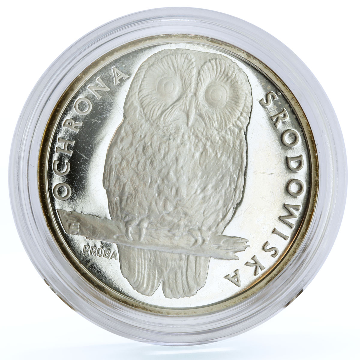 Poland 1000 zlotych Endangered Wildlife Owl Birds Fauna proba silver coin 1986