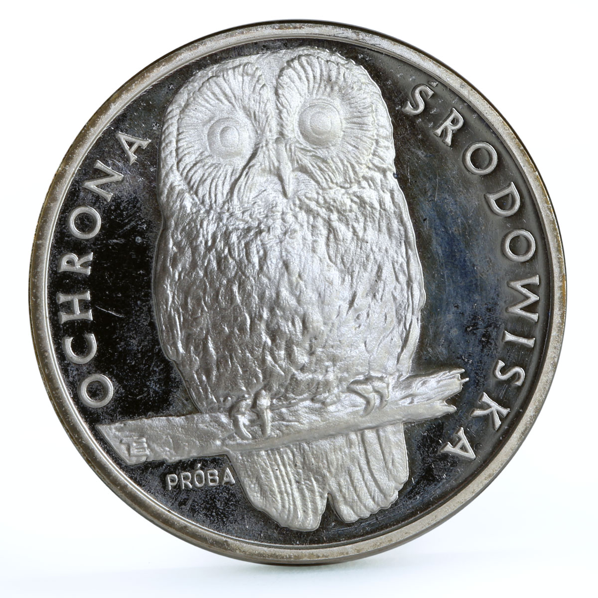 Poland 1000 zlotych Endangered Wildlife Owl Birds Fauna proba silver coin 1986