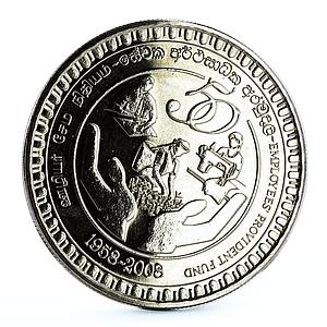 Sri Lanka 1000 rupees 50th Anniversary Employers Provident Fund nickel coin 2008