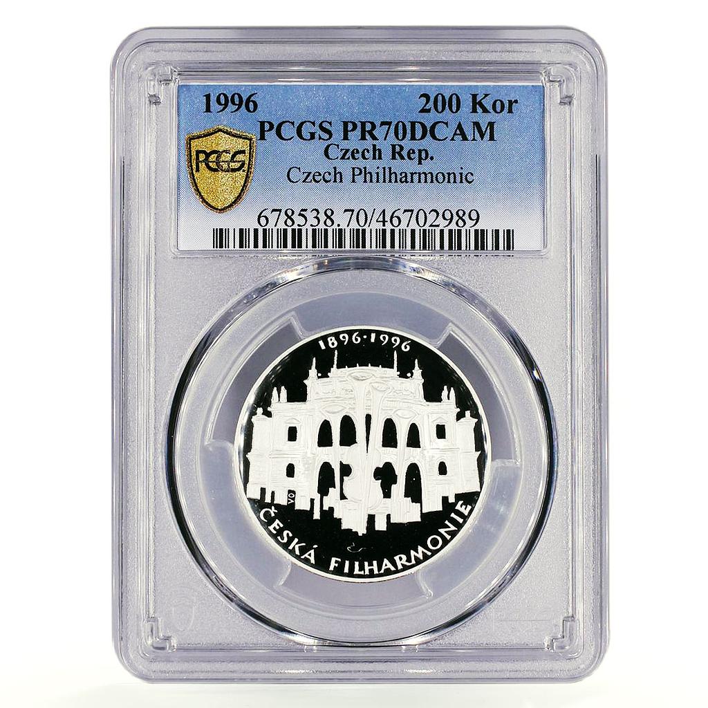 Czech Republic 200 korun Philarmonic Architecture PR70 PCGS silver coin 1996