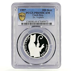 Czech Republic 200 korun 1000 Year St Adalbert St Vojtech PR69 PCG Ag coin 1997