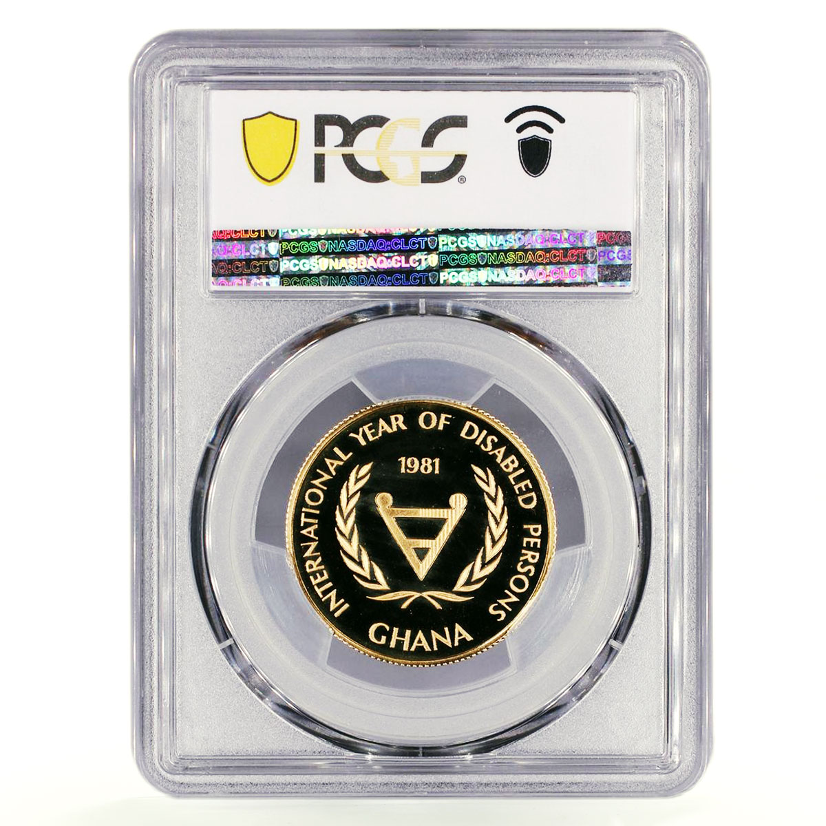 Ghana 500 cedis Year of Disabled Persons PR67 PCGS gold coin 1981
