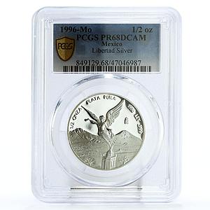 Mexico 1/2 onza Libertad Angel of Independence PR68 PCGS silver coin 1996