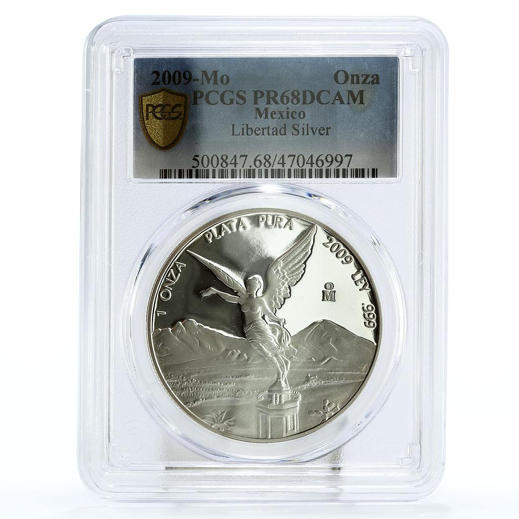 Mexico 1 onza Libertad Angel of Independence PR68 PCGS silver coin 2009