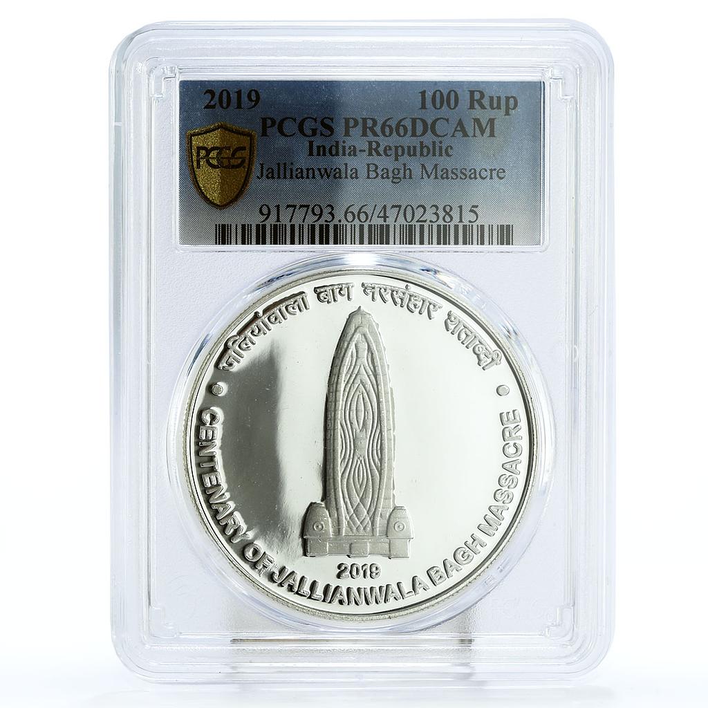 India 100 rupees Jallianwala Bagh Massacre Monument PR66 PCGS silver coin 2019