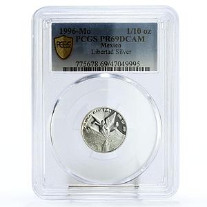 Mexico 1/10 onza Libertad Angel of Independence PR69 PCGS silver coin 1996