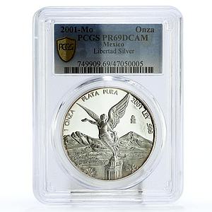 Mexico 1 onza Libertad Angel of Independence PR69 PCGS silver coin 2001