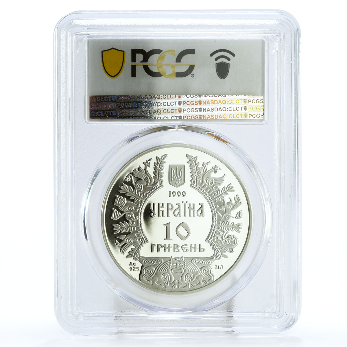 Ukraine 10 hryvnias Prince Askold Kyiv State Ruler PR70 PCGS silver coin 1999
