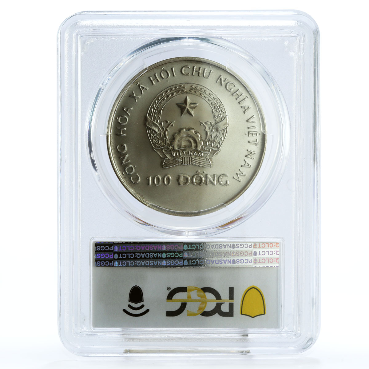 Vietnam 100 dong Historic Ship Large Dragon Ship MS69 PCGS silver coin 1988