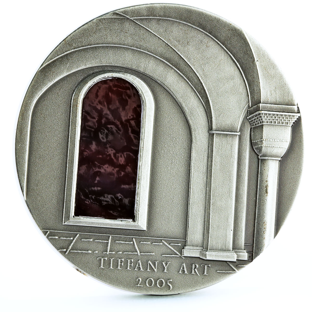 Liberia 10 dollars Tiffany Art II Masterpieces Castle Fortress silver coin 2005