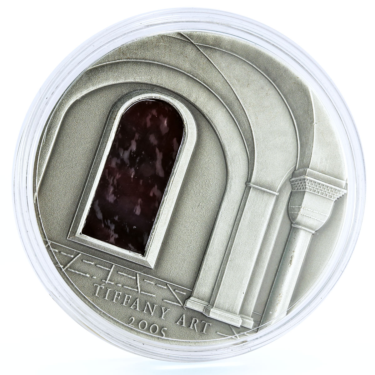 Liberia 10 dollars Tiffany Art II Masterpieces Castle Fortress silver coin 2005