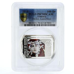 Armenia 100 dram Artist Teodor Axentowicz PR70 PCGS silver proof 2010