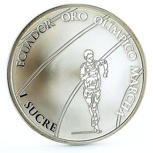 Ecuador 1 sucre Olympic Games Race Walking Sportsman proof silver coin 2007