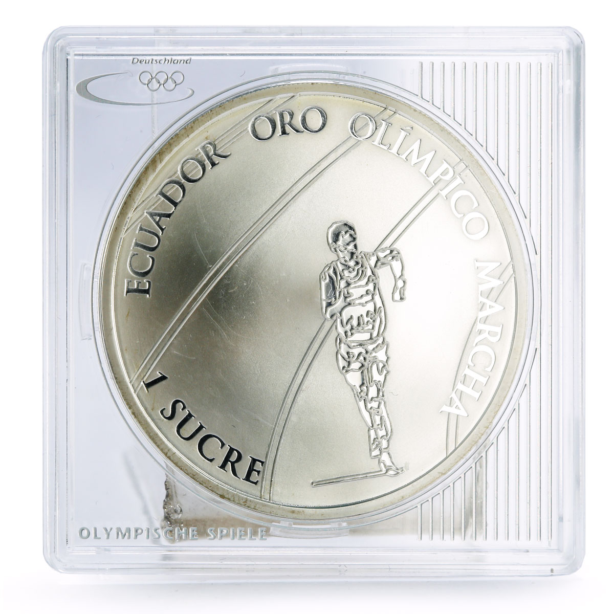 Ecuador 1 sucre Olympic Games Race Walking Sportsman proof silver coin 2007