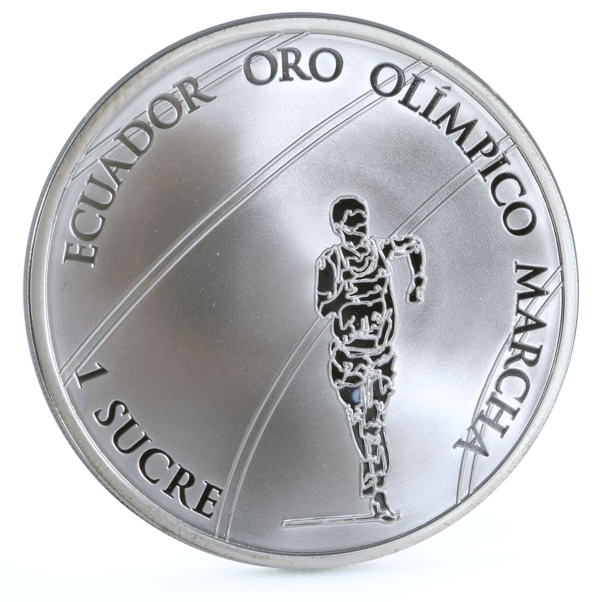 Ecuador 1 sucre Olympic Games Race Walking Sportsman proof silver coin 2007