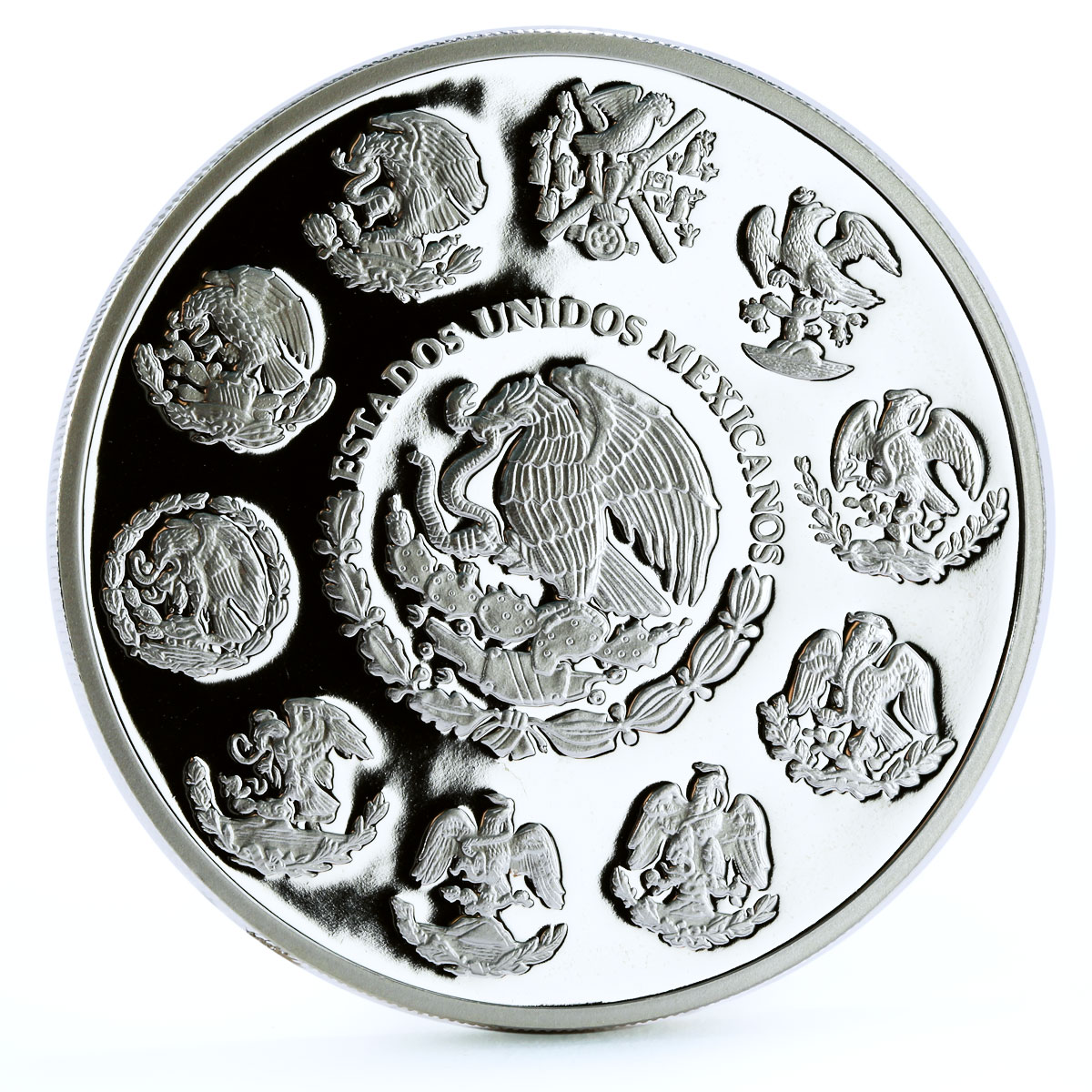 Mexico 20 pesos Chichen Itza El Castillo Kukulcan Pyramid proof silver coin 2007