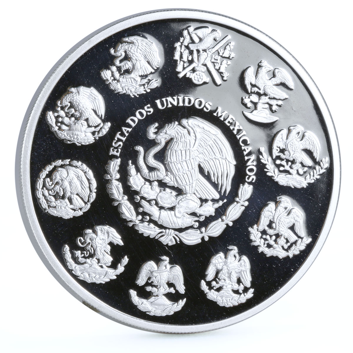Mexico 20 pesos Chichen Itza El Castillo Kukulcan Pyramid proof silver coin 2007