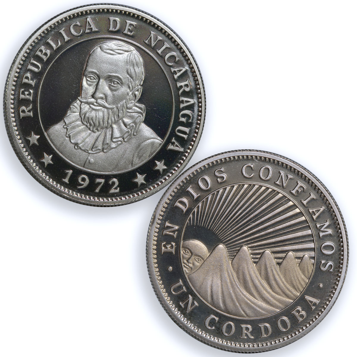 Nicaragua set of 5 coins State Coinage Rainbow Reflectivity CuNi coins 1972