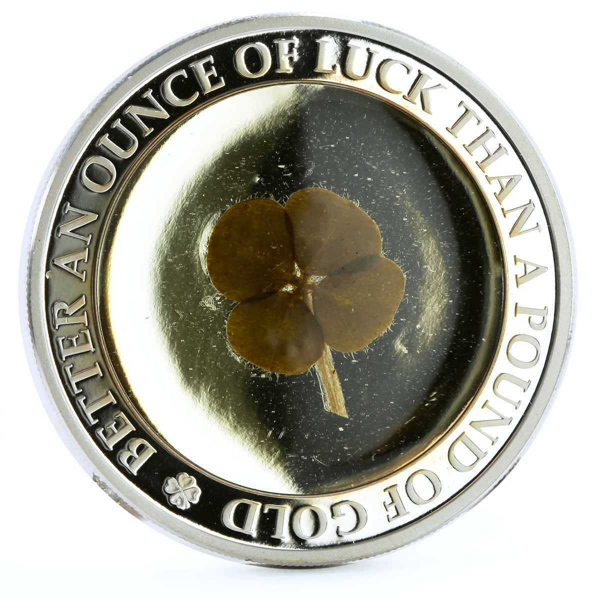 Palau 5 dollars Lucky Symbols Clover Leaf Good Luck gilded silver coin 2006