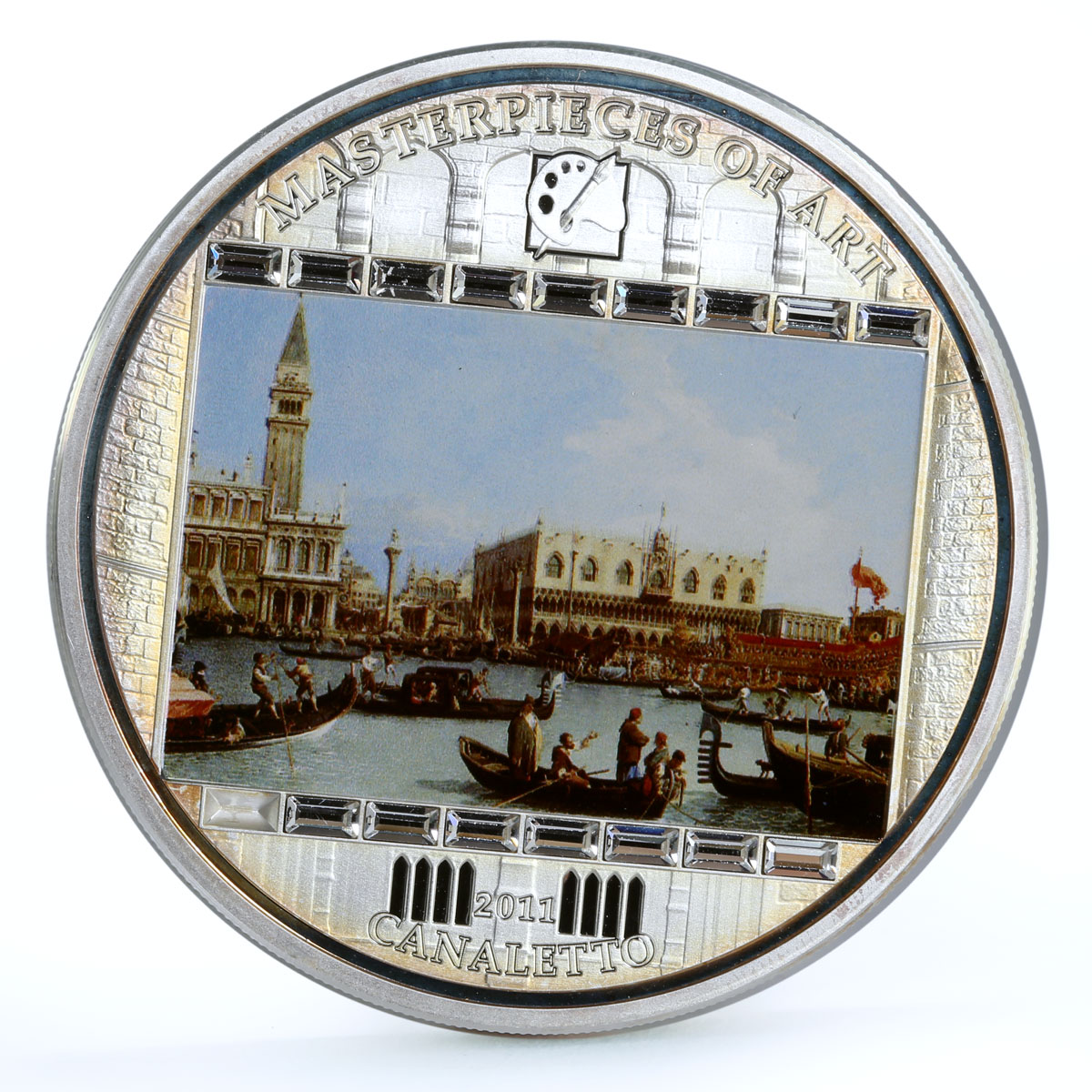 Cook Islands 20 dollars Canaletto Art Return of the Bucintoro silver coin 2011