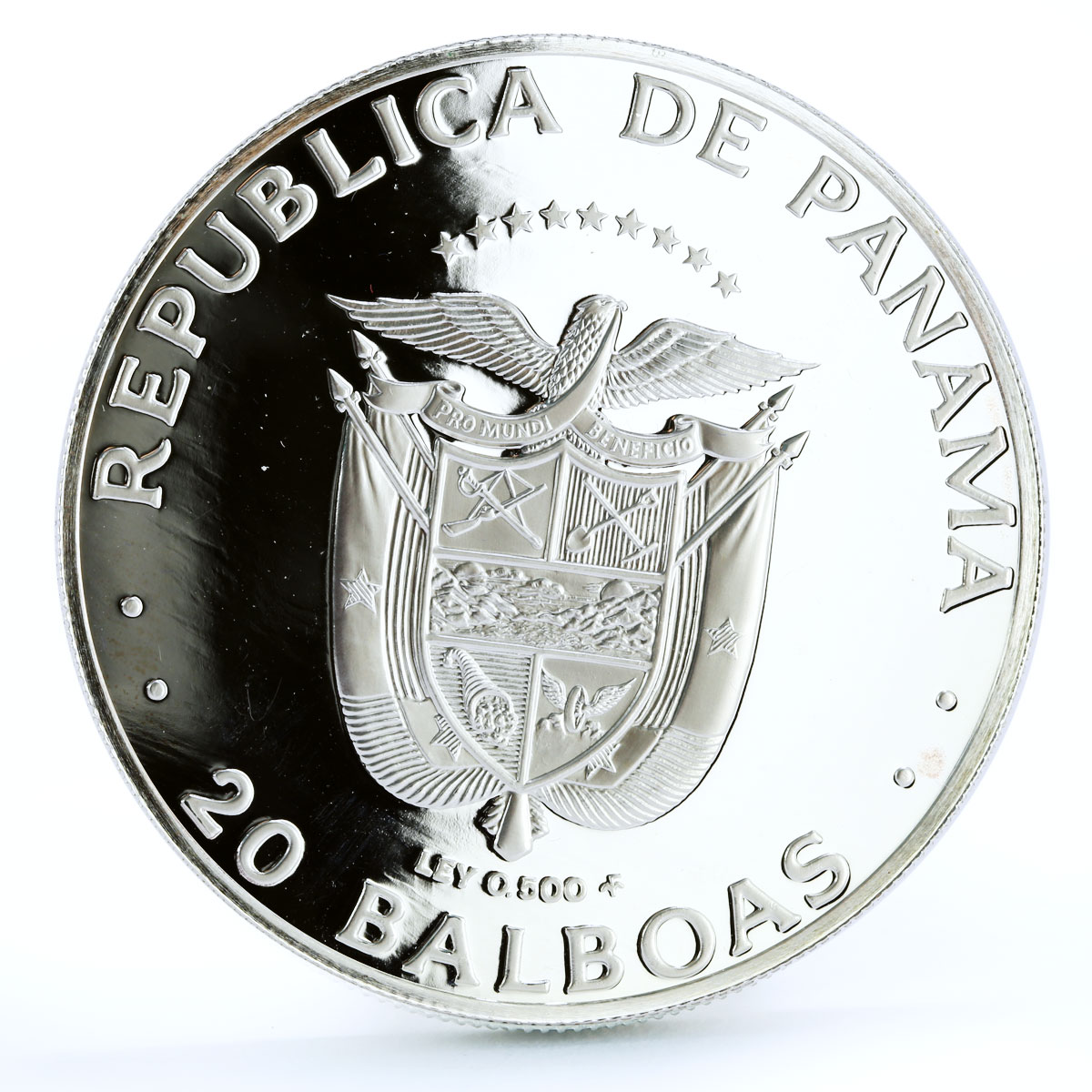 Panama 20 balboas Discoverer of the Pacific proof silver coin 1985