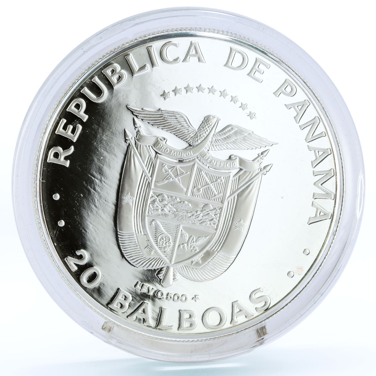 Panama 20 balboas Discoverer of the Pacific proof silver coin 1985