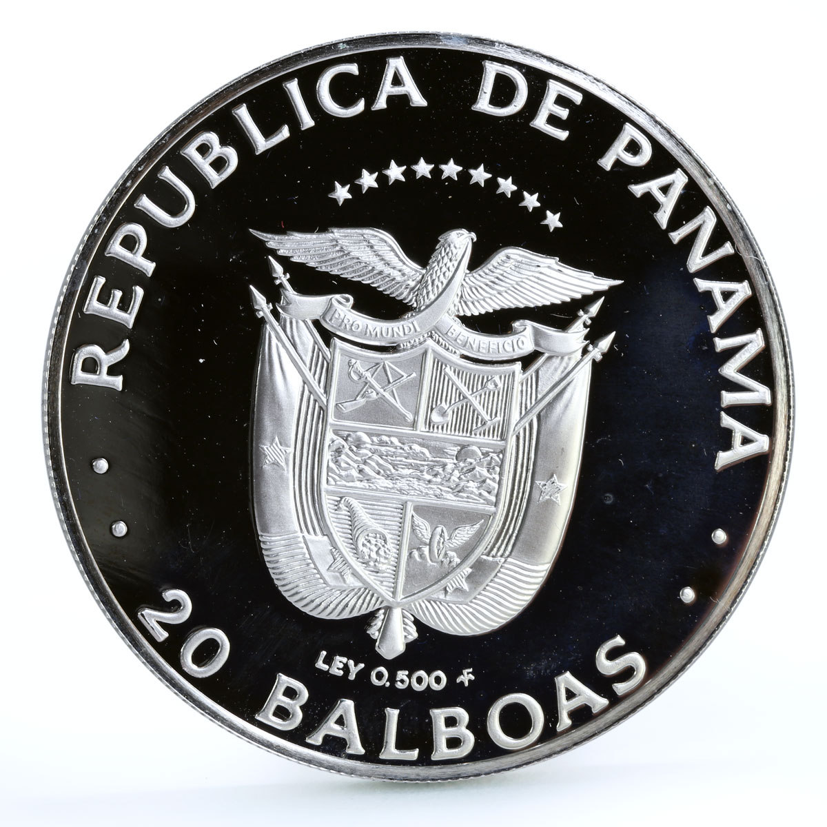 Panama 20 balboas Discoverer of the Pacific proof silver coin 1985