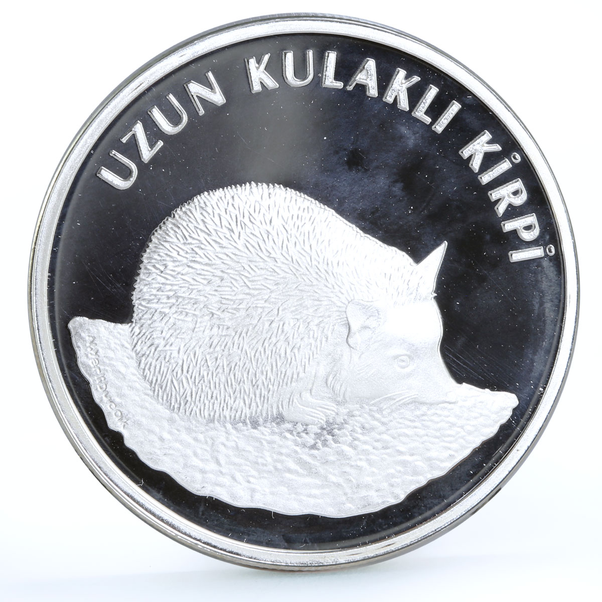 Turkey 20 lira Endangered Wildlife Long Eared Hedgehog Fauna silver coin 2005