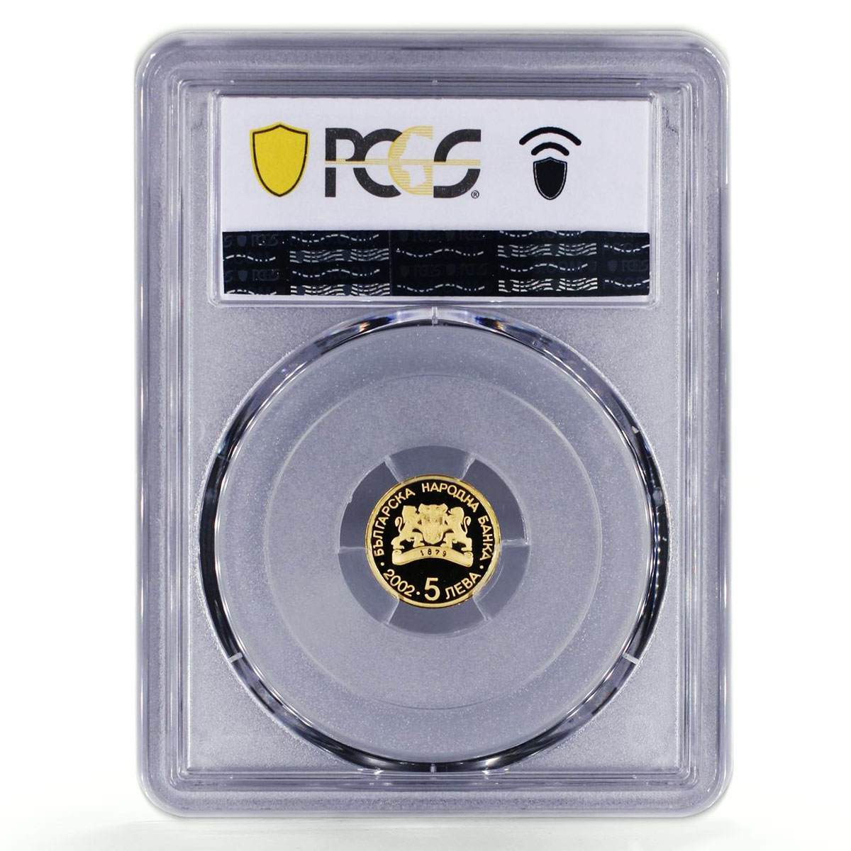 Bulgaria 5 leva Athens Olympic Games Gymnastics Sports PR69 PCGS gold coin 2002