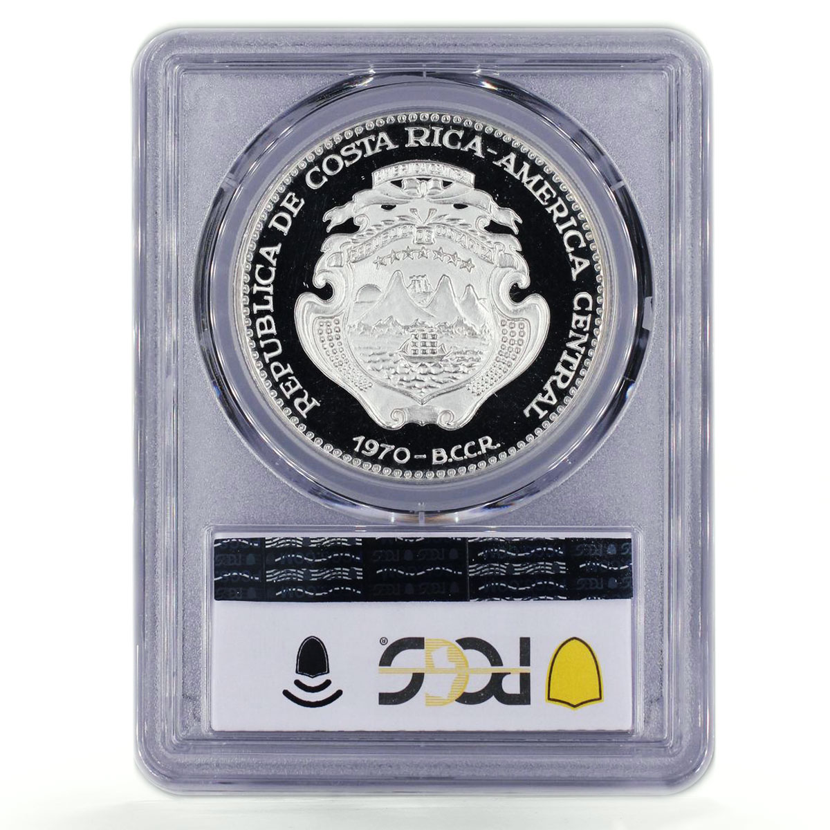 Costa Rica 10 colones Central American Unification Tree PR63 PCGS Ag coin 1970